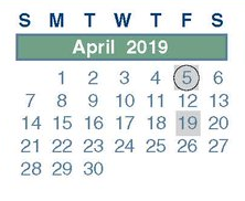District School Academic Calendar for New Elementary - Northgate Area for April 2019