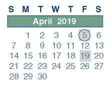 District School Academic Calendar for Pearl M Hirsch Elementary for April 2019