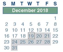District School Academic Calendar for Mildred Jenkins Elementary for December 2018