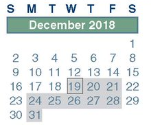 District School Academic Calendar for Spring High School for December 2018