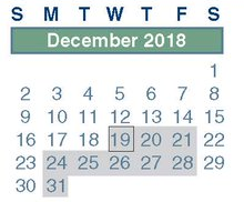 District School Academic Calendar for Heritage Elementary for December 2018