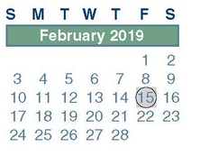District School Academic Calendar for Spring High School for February 2019