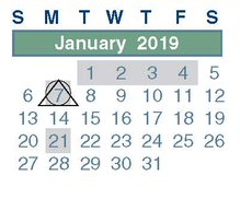 District School Academic Calendar for Sp Ed Contract for January 2019