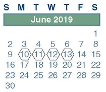 District School Academic Calendar for Andy Dekaney High School for June 2019