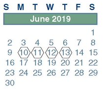 District School Academic Calendar for Spring High School for June 2019