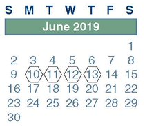 District School Academic Calendar for Pearl M Hirsch Elementary for June 2019