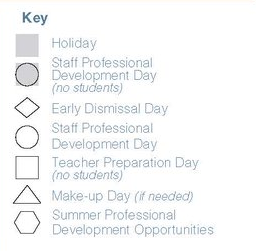 District School Academic Calendar Legend for Ponderosa Elementary School