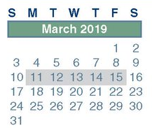 District School Academic Calendar for New Elementary - Northgate Area for March 2019