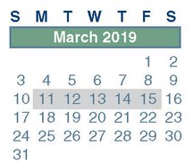 District School Academic Calendar for Dueitt Middle for March 2019