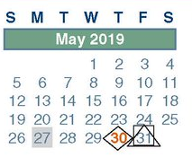 District School Academic Calendar for Spring High School for May 2019