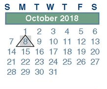 District School Academic Calendar for School For Accelerated Lrn for October 2018