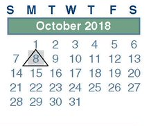 District School Academic Calendar for Carl Wunsche Sr H S for October 2018