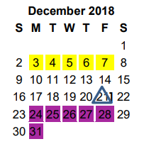 District School Academic Calendar for Alvin V Anderson Educational Compl for December 2018