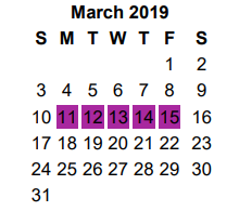 District School Academic Calendar for Moore Mst Magnet School for March 2019