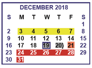 District School Academic Calendar for North Bridge Elementary for December 2018