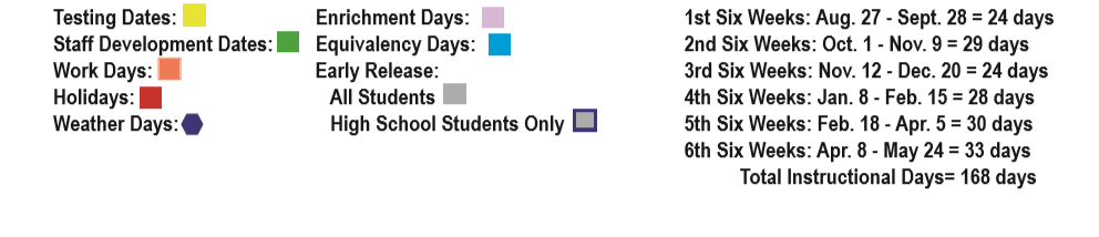 District School Academic Calendar Key for Cleckler/Heald Elementary