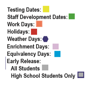 District School Academic Calendar Legend for A N Rico Elementary