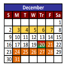 District School Academic Calendar for Cesar Chavez Academy for December 2018