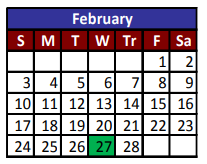 District School Academic Calendar for Hillcrest Middle School for February 2019