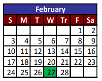 District School Academic Calendar for Camino Real Middle School for February 2019