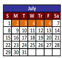 District School Academic Calendar for Riverside High School for July 2018