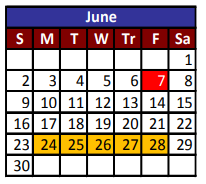 District School Academic Calendar for North Loop Elementary for June 2019