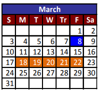 District School Academic Calendar for Alicia R Chacon for March 2019