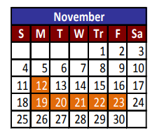 District School Academic Calendar for Alicia R Chacon for November 2018