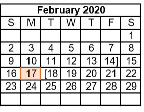 District School Academic Calendar for Day Nursery Of Abilene for February 2020