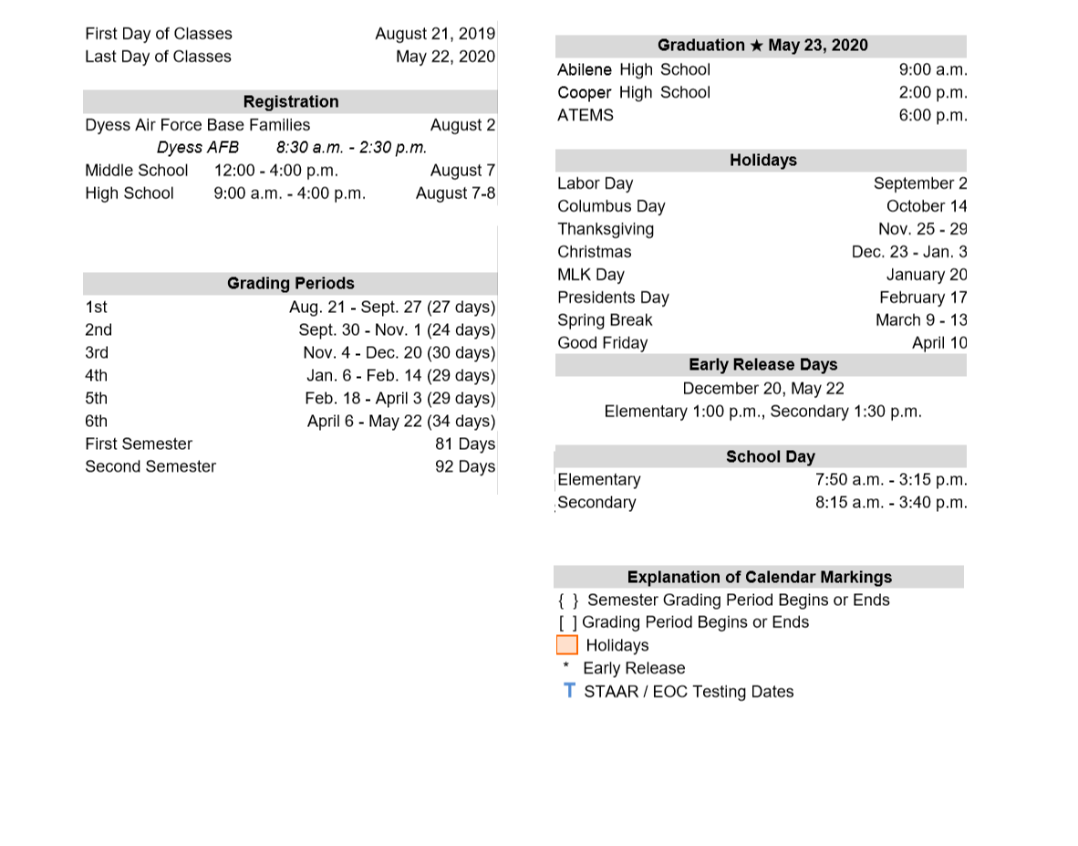 District School Academic Calendar Key for Bassetti Elementary