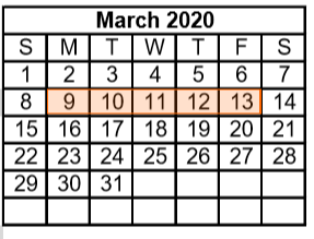 District School Academic Calendar for Day Nursery Of Abilene for March 2020