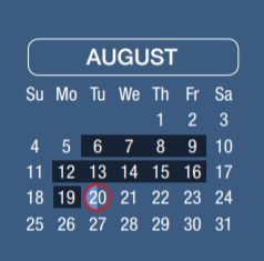 District School Academic Calendar for Stehlik Intermediate for August 2019