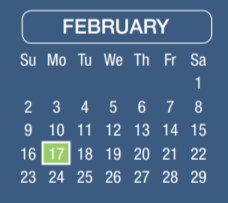 District School Academic Calendar for Macarthur Ninth Grade School for February 2020