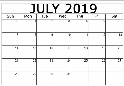 District School Academic Calendar for Aldine Ninth Grade School for July 2019