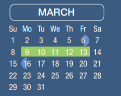 District School Academic Calendar for Shotwell Middle for March 2020