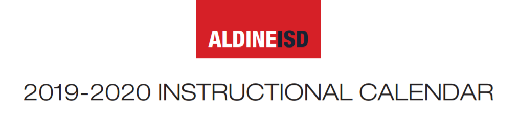 District School Academic Calendar for Aldine Middle