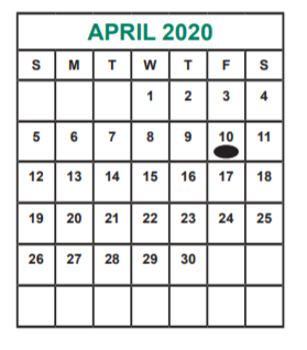 District School Academic Calendar for Martin Elementary School for April 2020