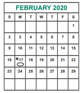 District School Academic Calendar for Heflin Elementary School for February 2020