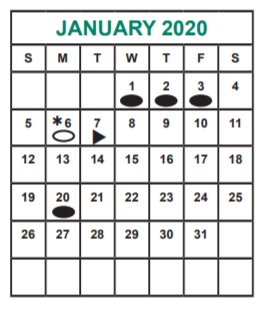 District School Academic Calendar for Mahanay Elementary School for January 2020