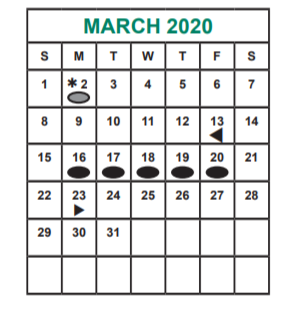 District School Academic Calendar for Chambers Elementary School for March 2020