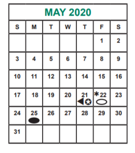 District School Academic Calendar for Youngblood Intermediate for May 2020