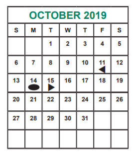 District School Academic Calendar for Martin Elementary School for October 2019