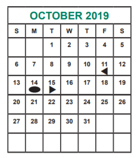 District School Academic Calendar for Mahanay Elementary School for October 2019