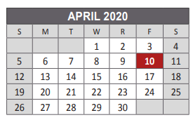 District School Academic Calendar for Marion Elementary for April 2020