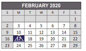 District School Academic Calendar for Anderson Elementary School for February 2020