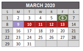 District School Academic Calendar for Allen High School for March 2020
