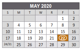 District School Academic Calendar for Anderson Elementary School for May 2020