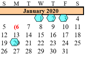 District School Academic Calendar for Alvin Elementary for January 2020