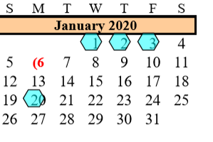 District School Academic Calendar for Laura Ingalls Wilder for January 2020