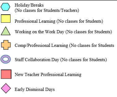 District School Academic Calendar Legend for Fairview Junior High